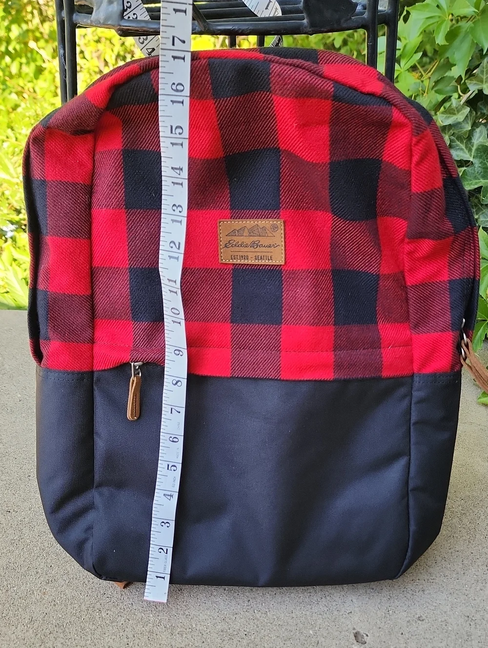 NWOT Eddie Bauer Red and Black Buffalo Plaid Backpack